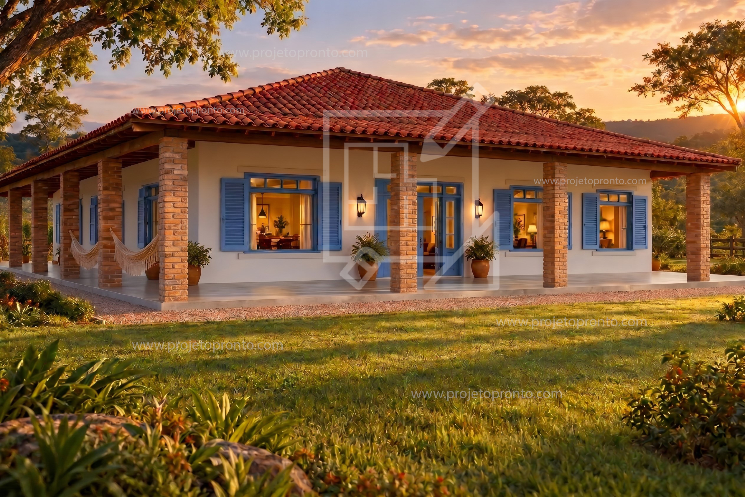 projeto pronto casa campo