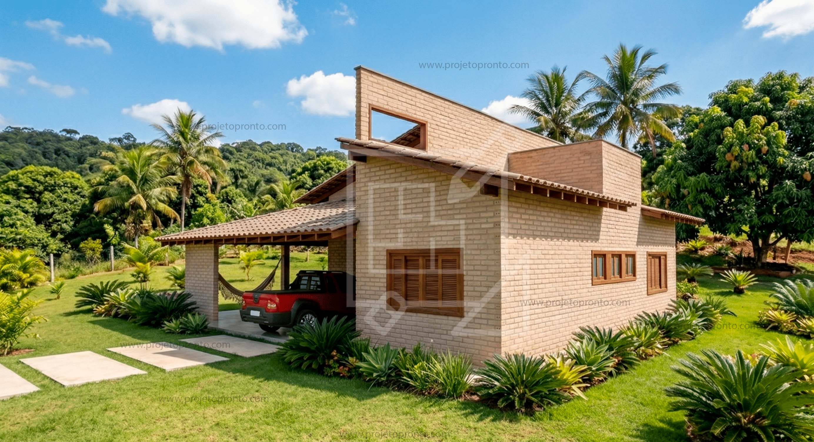 projeto pronto casa de tijolo ecologico