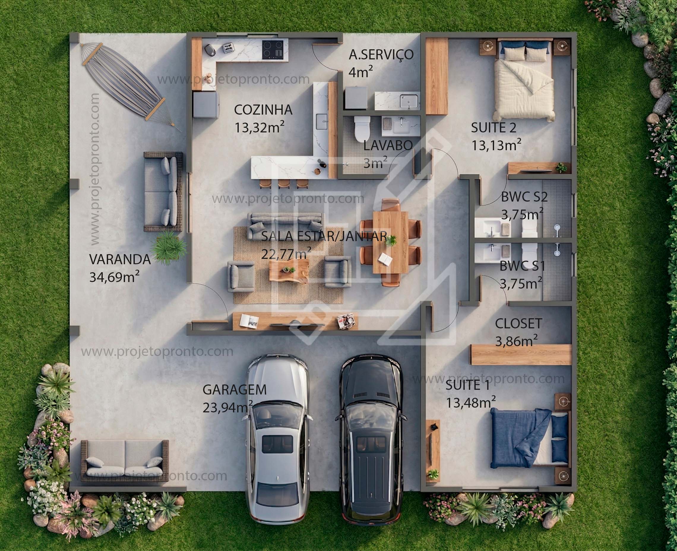 projeto pronto casa de tijolo ecologico