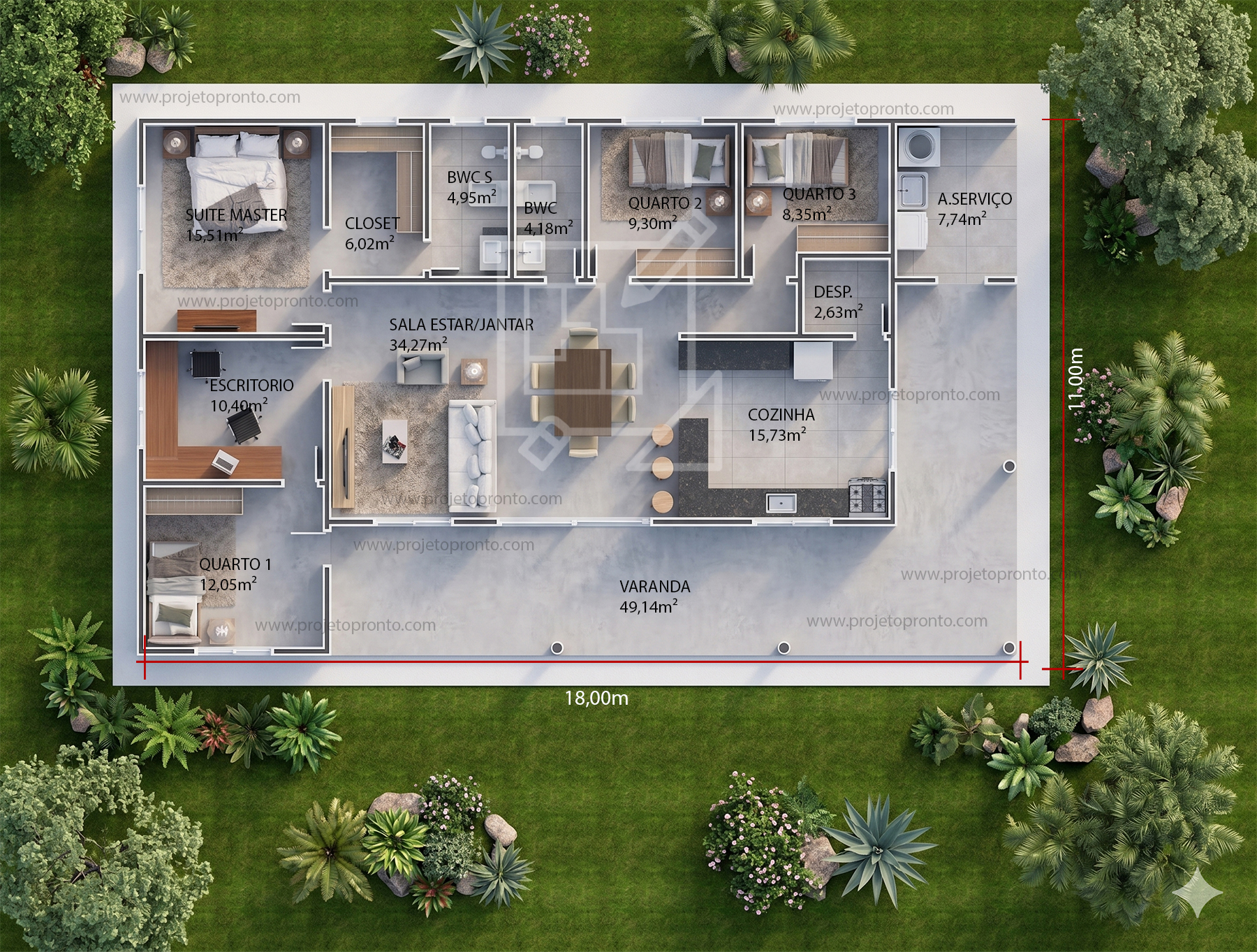 projeto pronto casa de campo