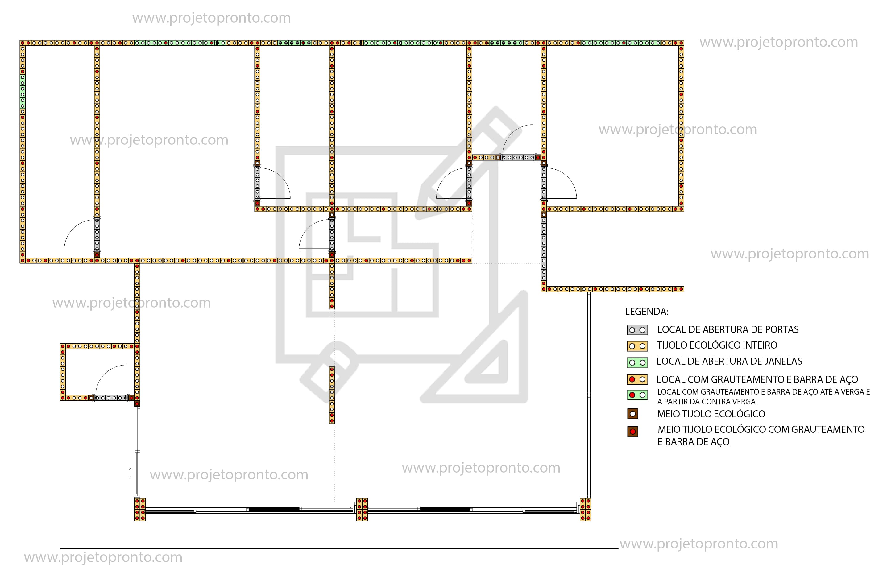 planta de fiada tijolo ecológico