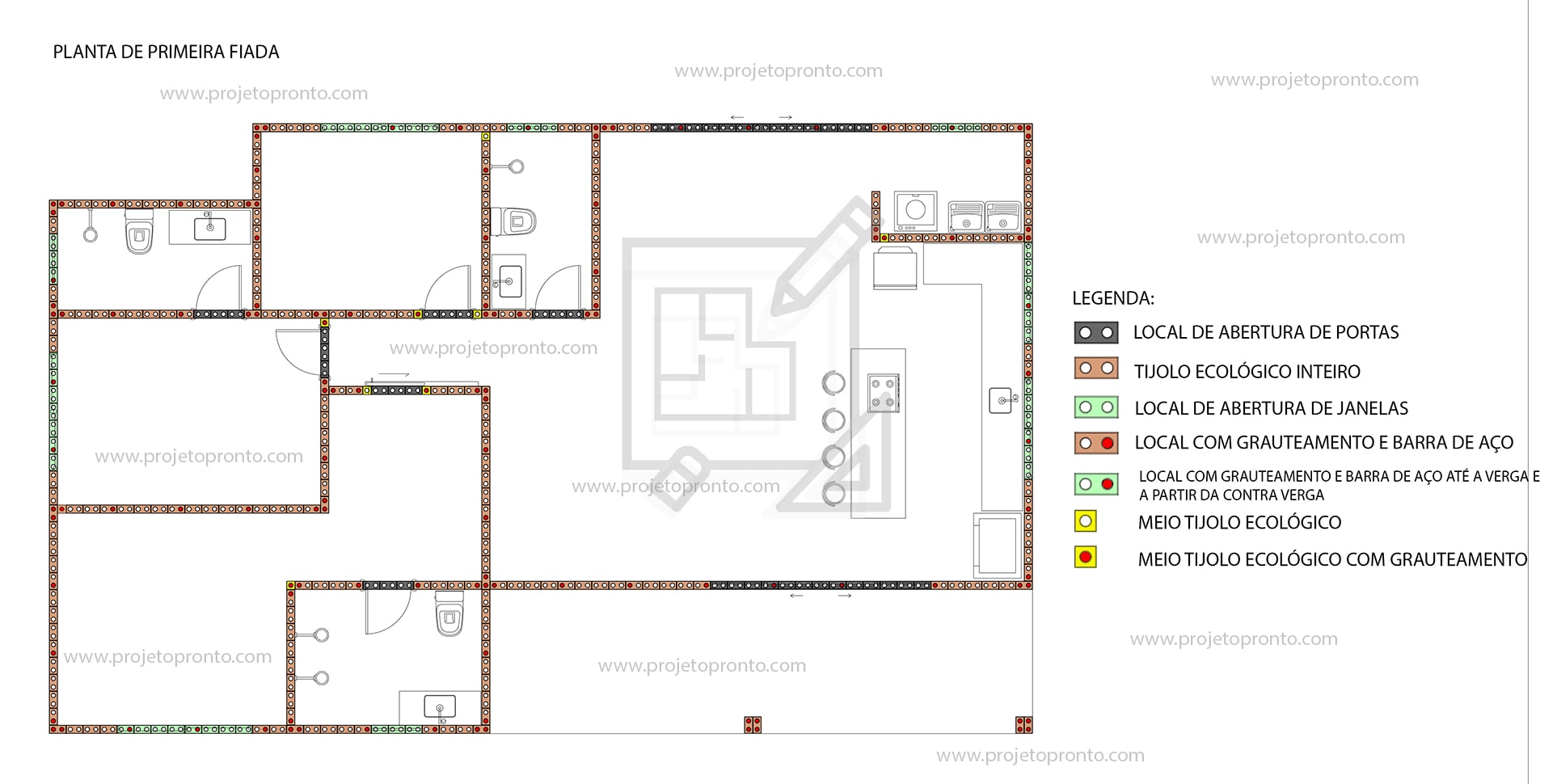 planta de fiada tijolo ecológico