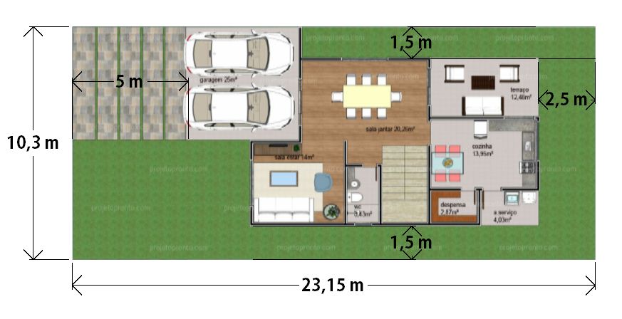 projeto pronto, plantas para construir, projetos de casas