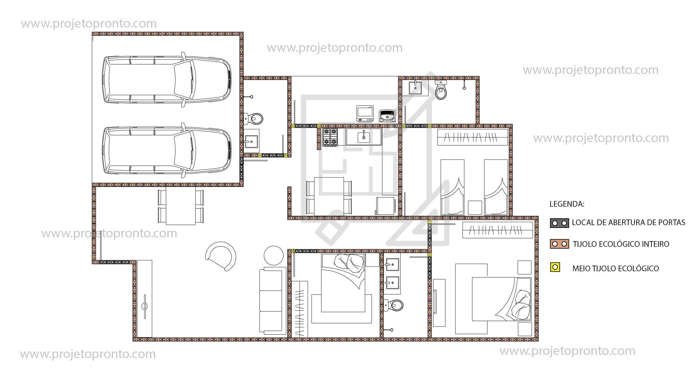 planta de fiada tijolo ecológico